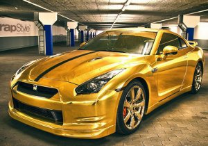 Золотой тюнинг Nissan GT-R от WrapStyle