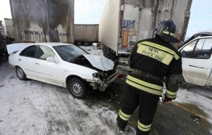 В Челябинской области столкнулись сразу пятнадцать автомобилей